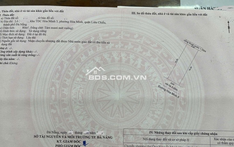 Bán đất đường Hòa Minh 5 - Gần biển - sát Hồ Tùng Mậu